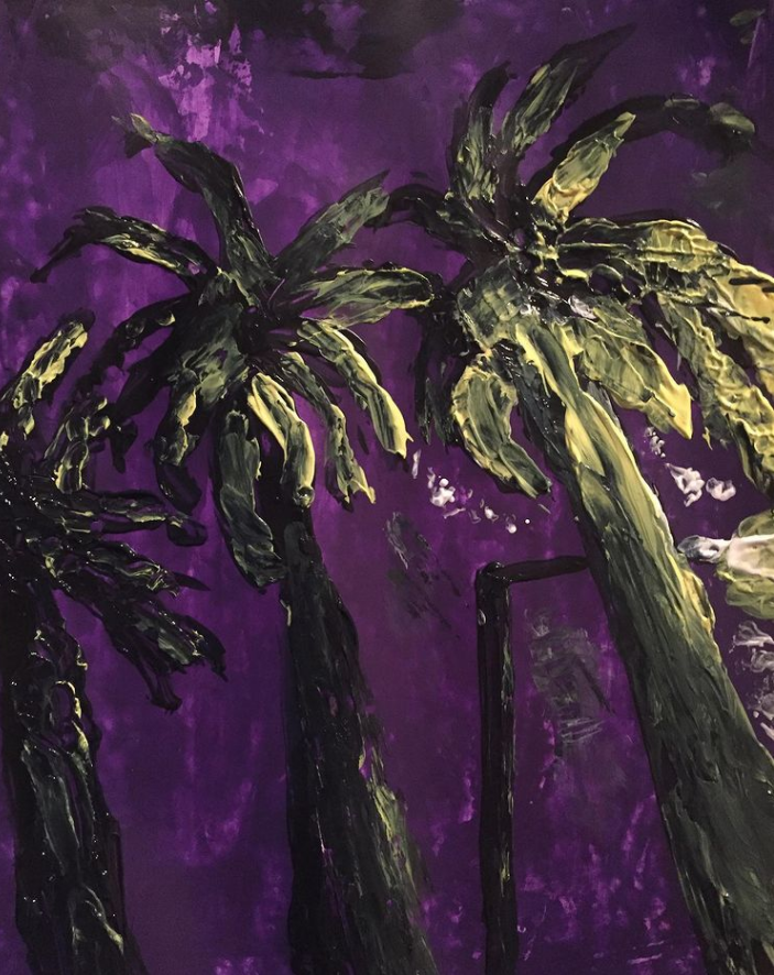 Palmen im Kandelaberlicht